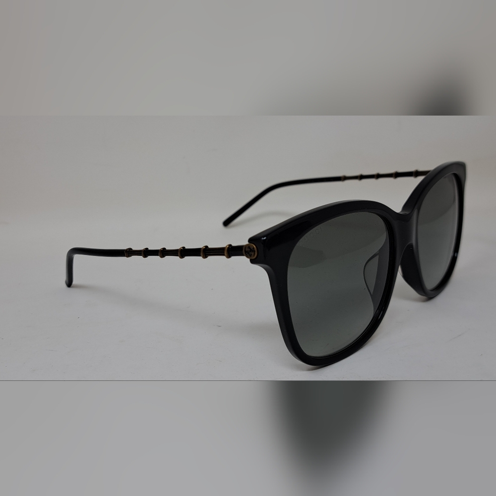 Gucci Sunglasses GG0655SA 001 Black Gold Grey Full Rim Square 56MM 56-17-150 - Picture 10 of 16